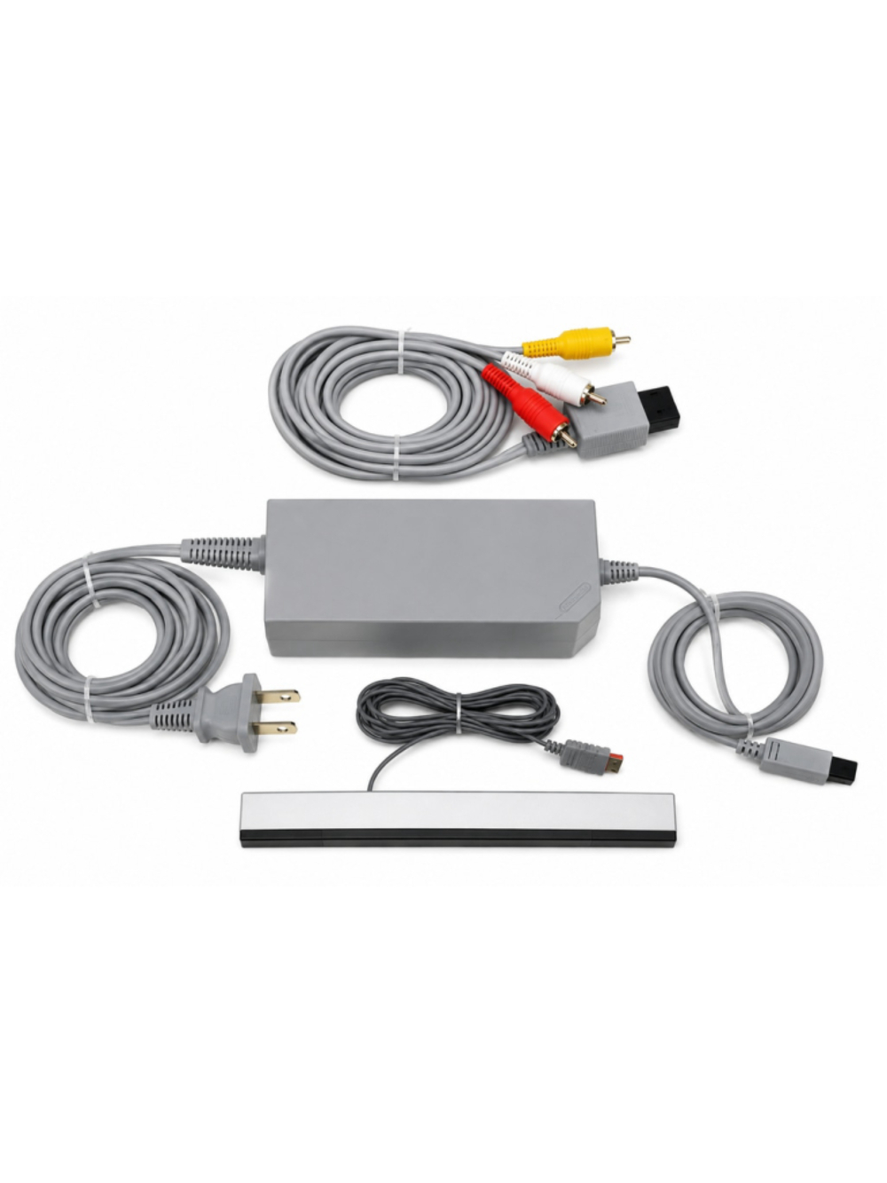 OEM Nintendo Wii RVL-002 AC Adapter AV Cable Sensor Bar Bundle New